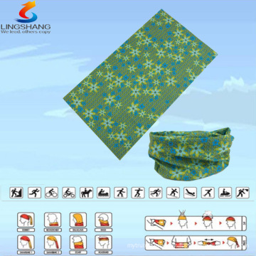 LSB-0182 Ningbo Lingshang 100% polyester multifunctional seamless outdoor neck tube rain headwear
